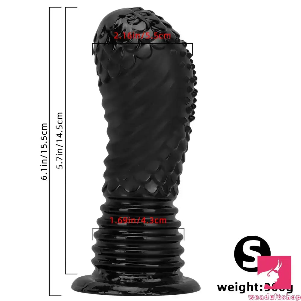 6.1in 8.46in 10.43in Fantasy Black Large Dildo Butt Plug For Fisting Orgasm