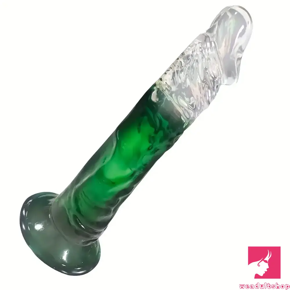7.28in TPE Penis Clear Real Dildo For Anus Clitoris Stimulation
