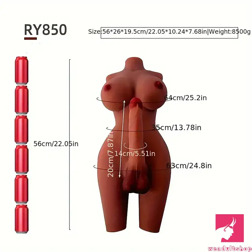 7.09in 7.87in Realistic Silicone Dildo With Sex Doll Torso For Gay Men