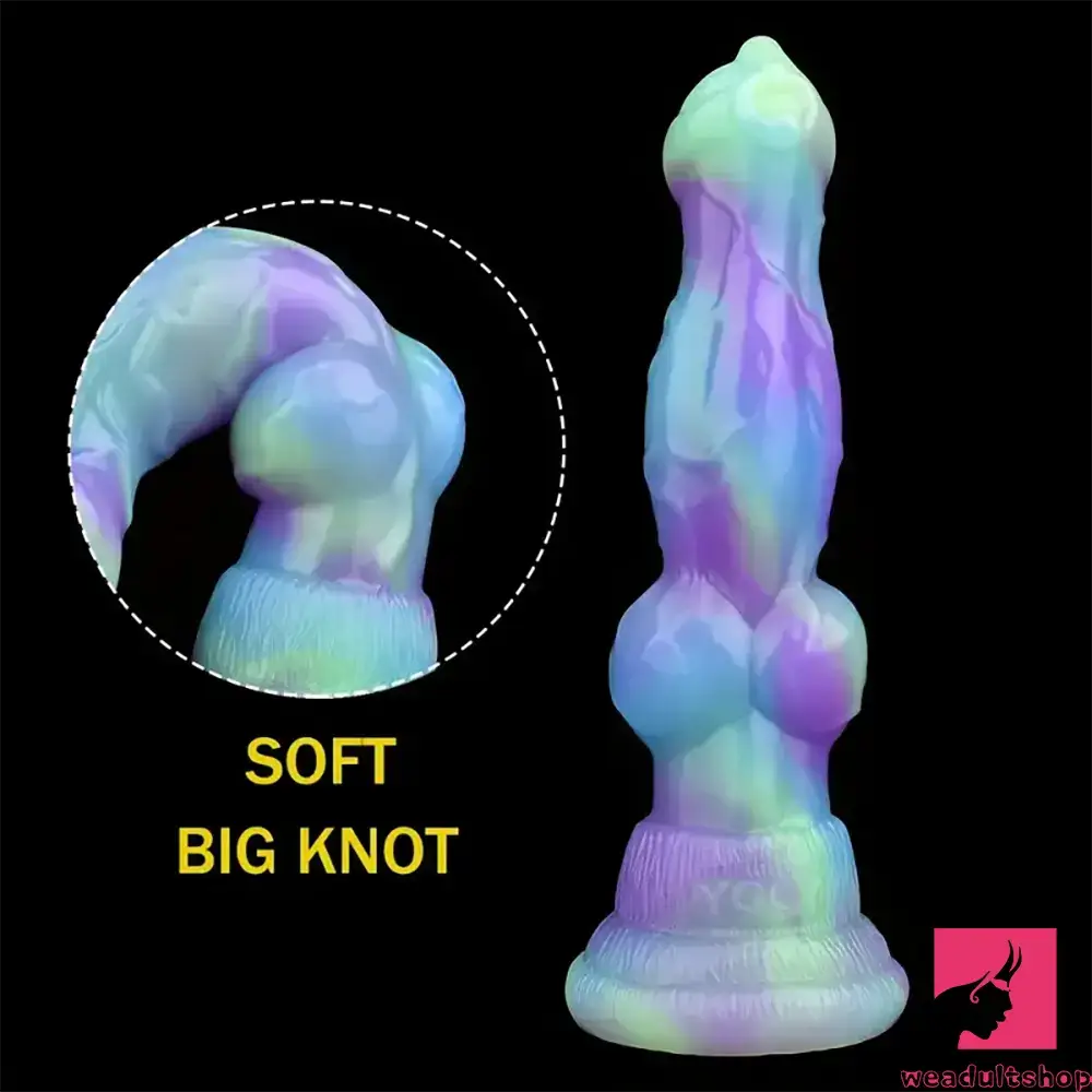 7.09in Fantasy Monster Dog Knot Silicone Soft Penis Dildo For Anus Dilator