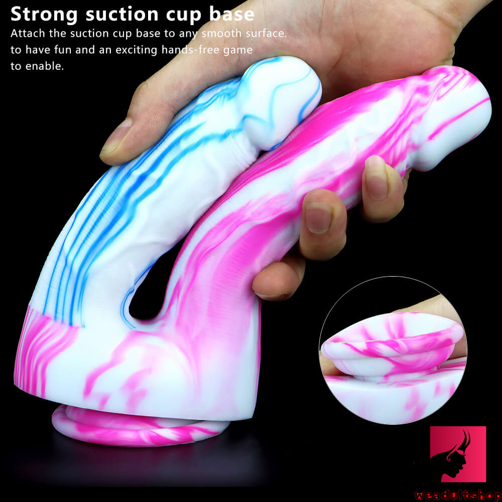 8.46in 7.48in Mixed Colors Double Heads Dildo With Suction Cup