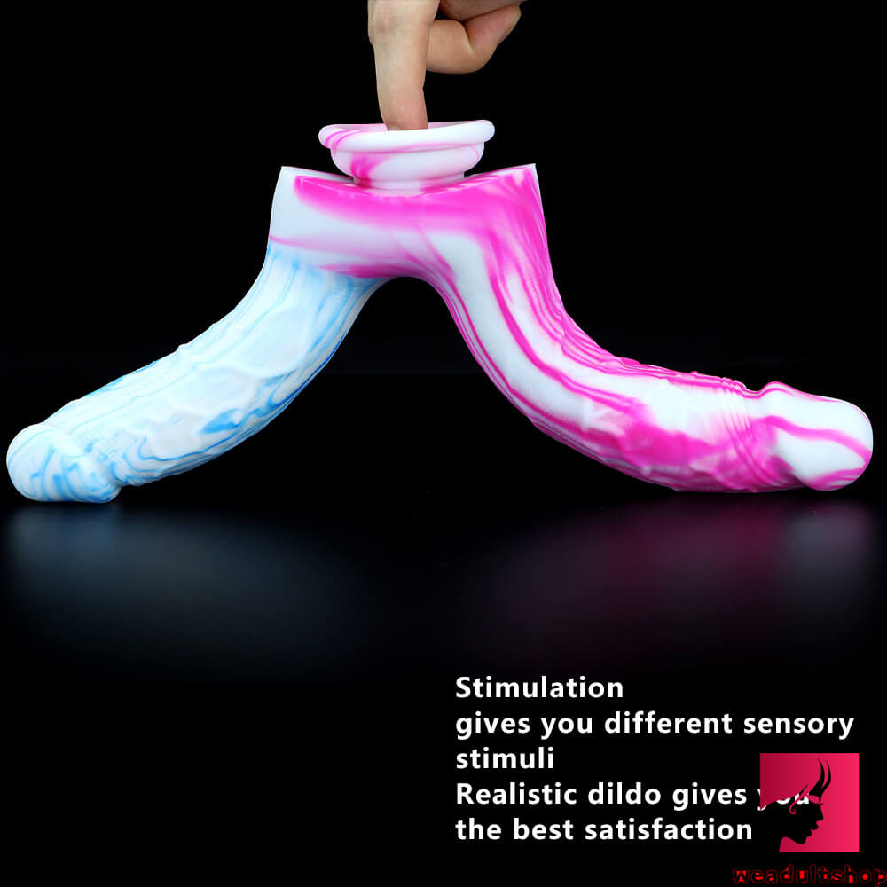 8.46in 7.48in Mixed Colors Double Heads Dildo With Suction Cup