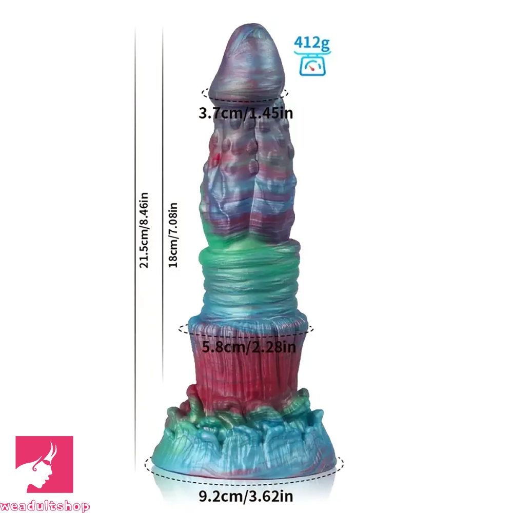 8.46in Forest Iron Spike Odd Monster Anal Dildo With Blue Night Light
