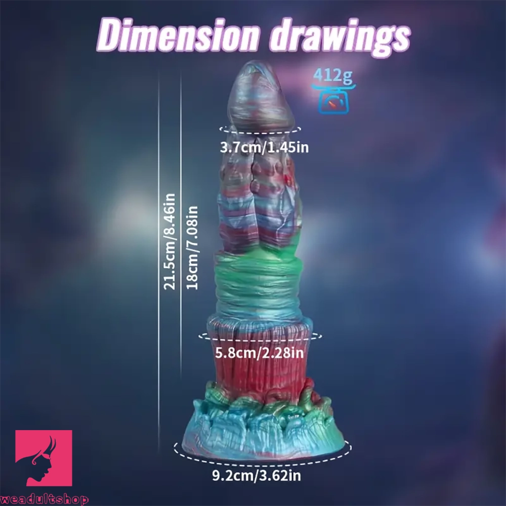 8.46in Forest Iron Spike Odd Monster Anal Dildo With Blue Night Light