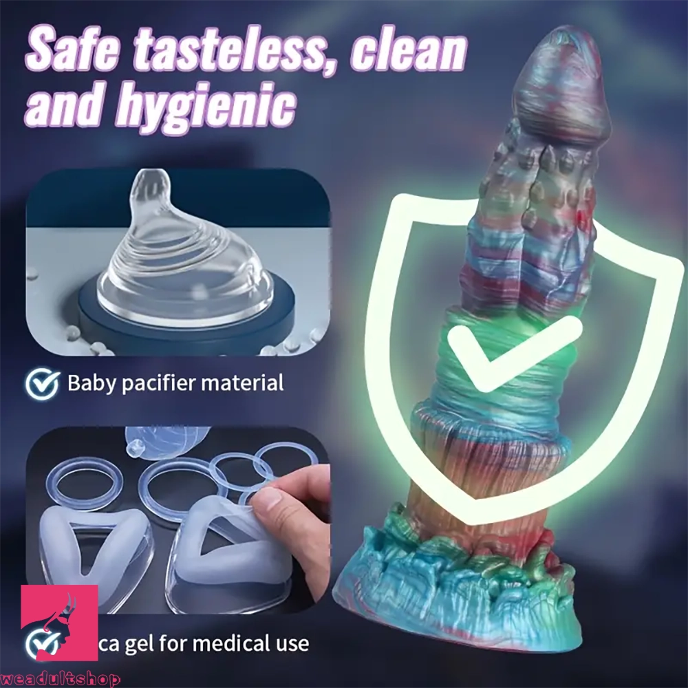 8.46in Forest Iron Spike Odd Monster Anal Dildo With Blue Night Light