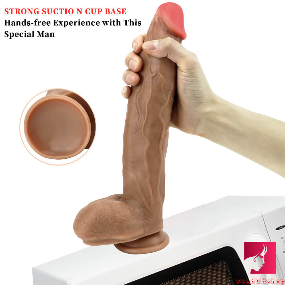 12.2in Big Realistic Soft Silicone Double Layer Dildo With Suction Cup