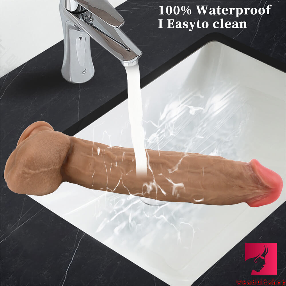 12.2in Big Realistic Soft Silicone Double Layer Dildo With Suction Cup