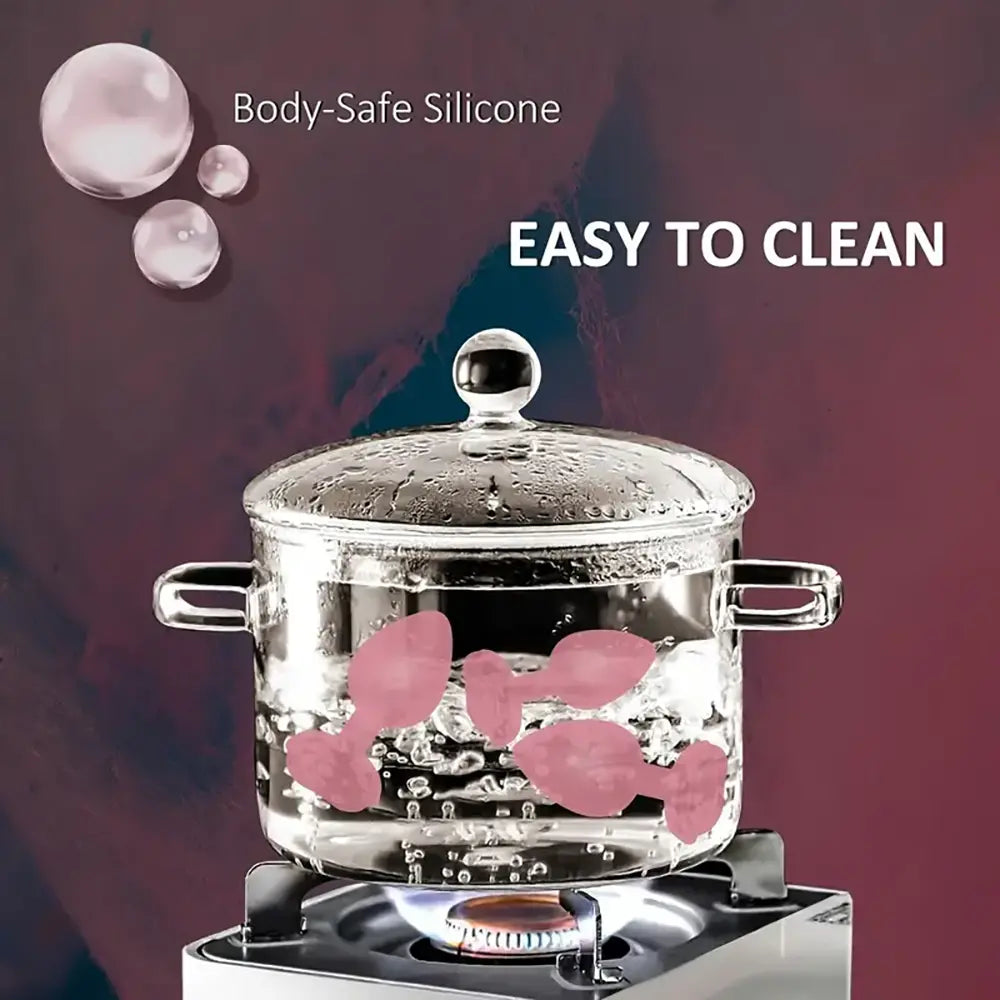 3Pcs Pink Rose Silicone Anal Plugs Rose Sex Toy For Anal Insertation