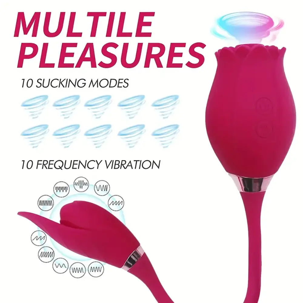 Rose Sucking Multi-frequency Vibration Teasing Massager Adult Toy