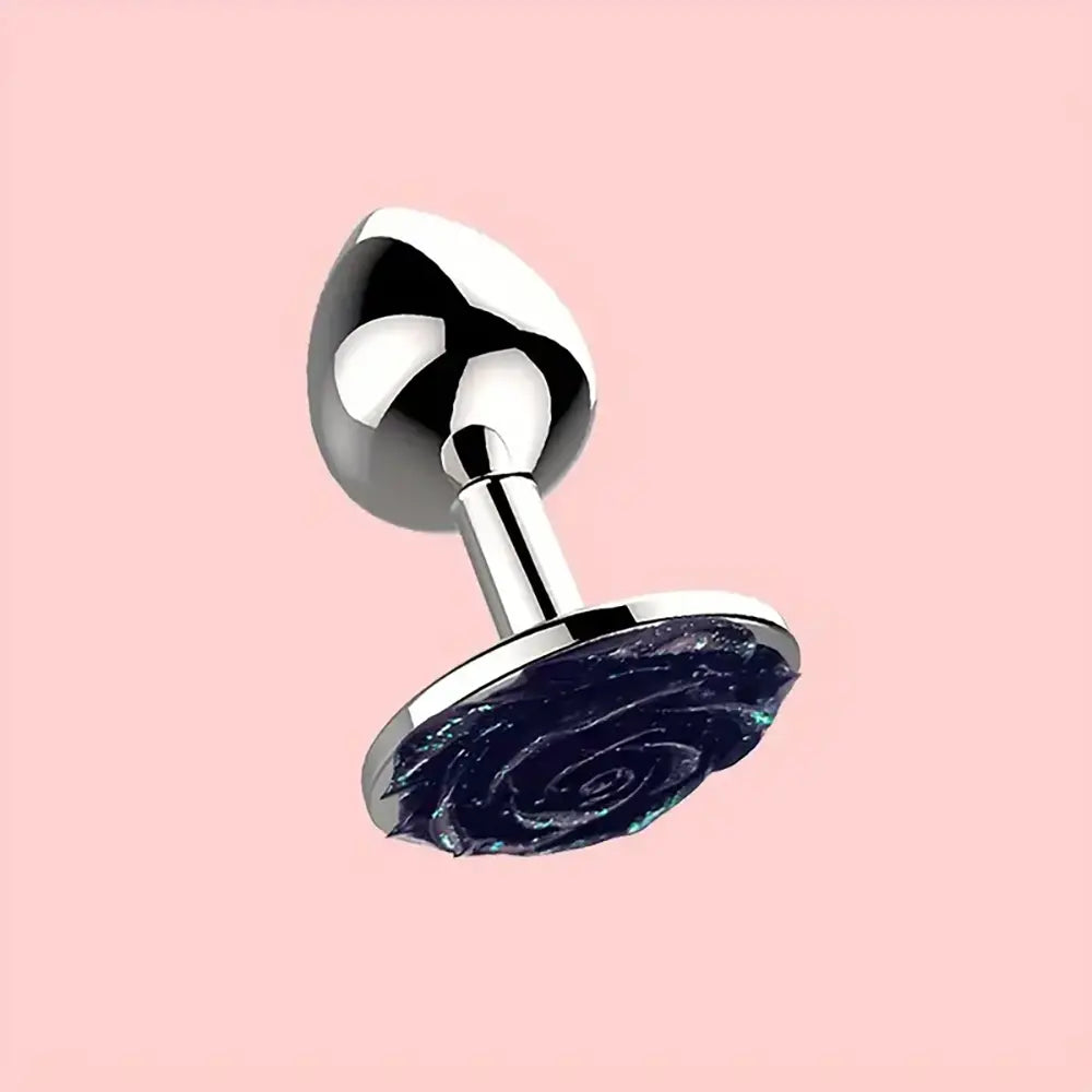 Metal Rose Anal Plug Sex Toy For Men Women Sex Orgasm Love