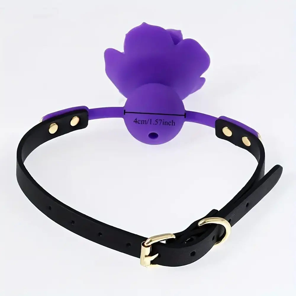 Rose Silicone Oral Ball Flower-shaped Oral Plug Sex Toy For Clit