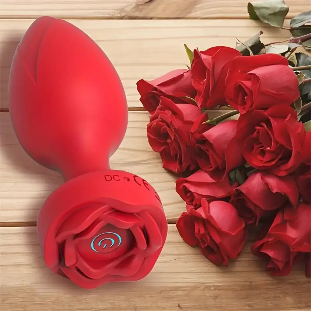 Remote Control Anal Toy 10 Vibrating Modes Rose Vibrator Butt Plug