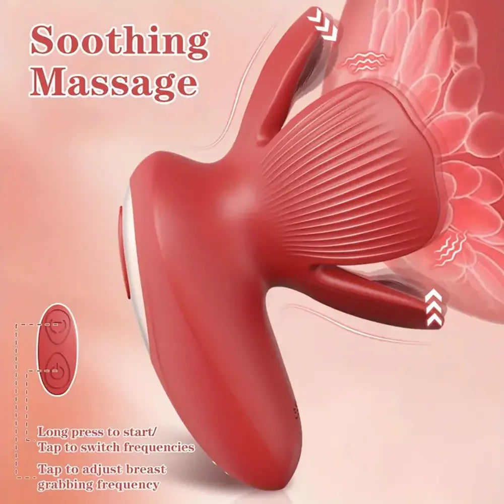 10 Modes Rose Breast Grabbing Vibrator Female Sex Toy For Clit