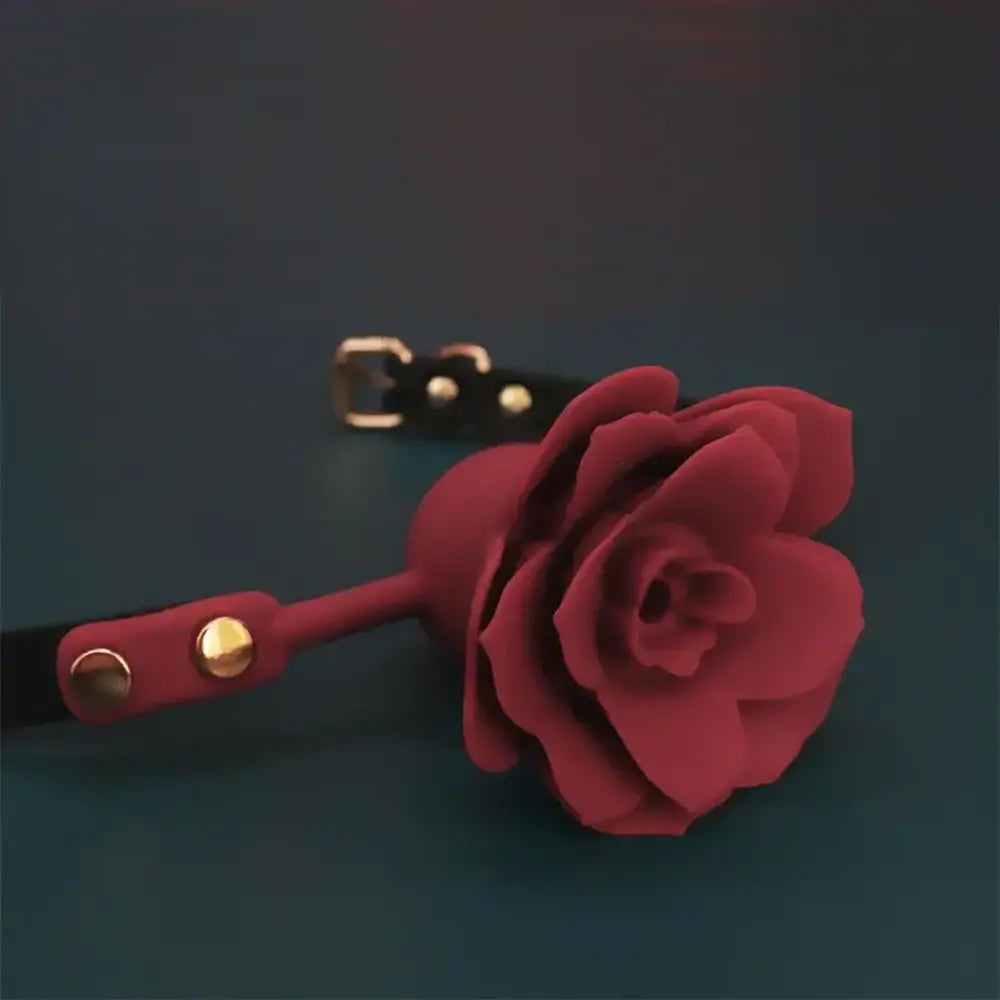 Rose Silicone Oral Ball Flower-shaped Oral Plug Sex Toy For Clit