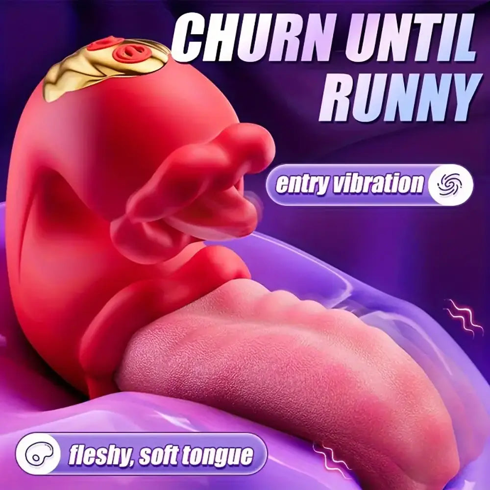 Double Tongue Licking Swing Female Clitoral Rose Vibrator Love Sex Toy