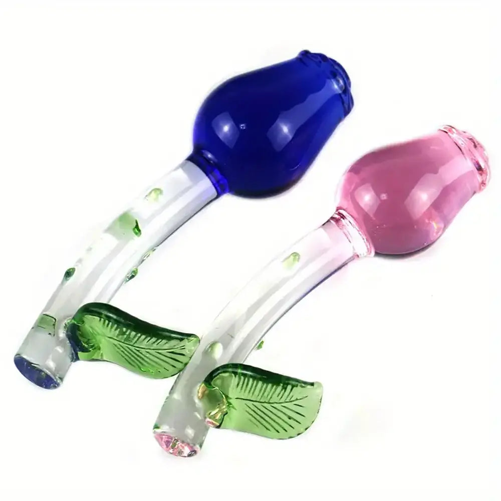 Handheld Glass Clear Rosebud Anal Plug Rose Adult Sex Toy For Clit Handheld Glass Clear Rosebud Anal Plug Rose Adult Sex Toy For Clit