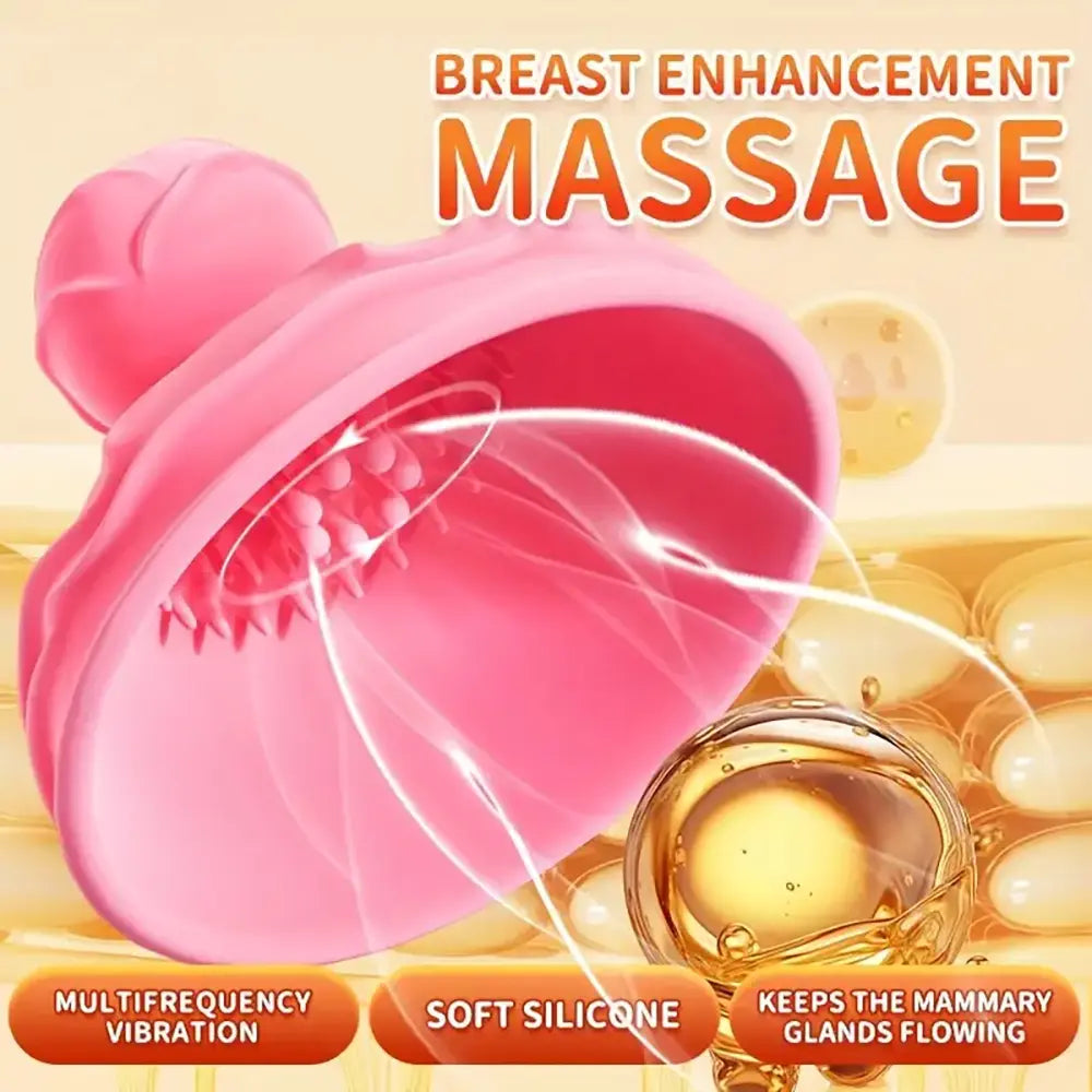 Rose Breast Massager Vibrator Rechargeable Female Clit Sex Toy