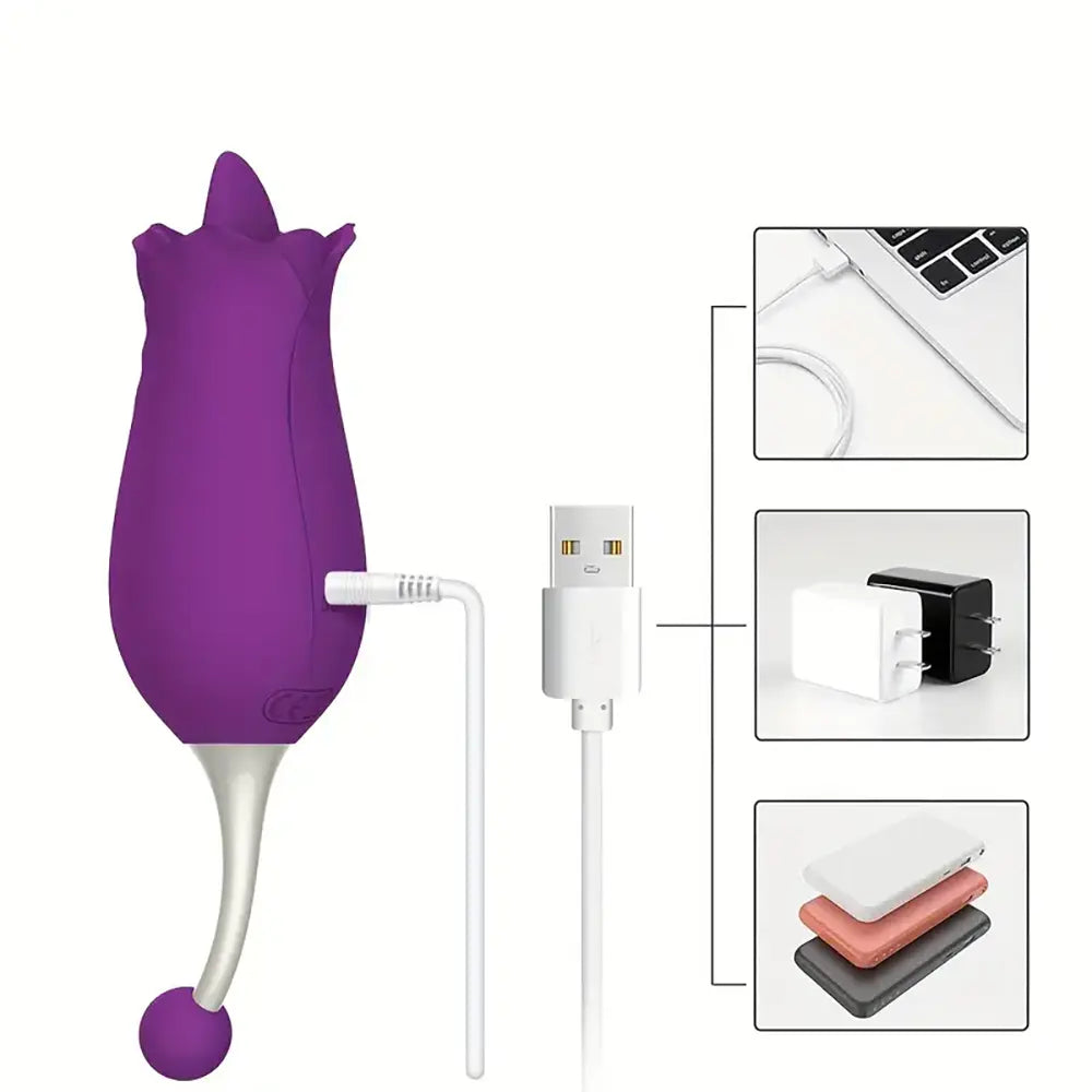Tongue Licking Point Tide Pen Vibrating Massage Flirting Rose Toy