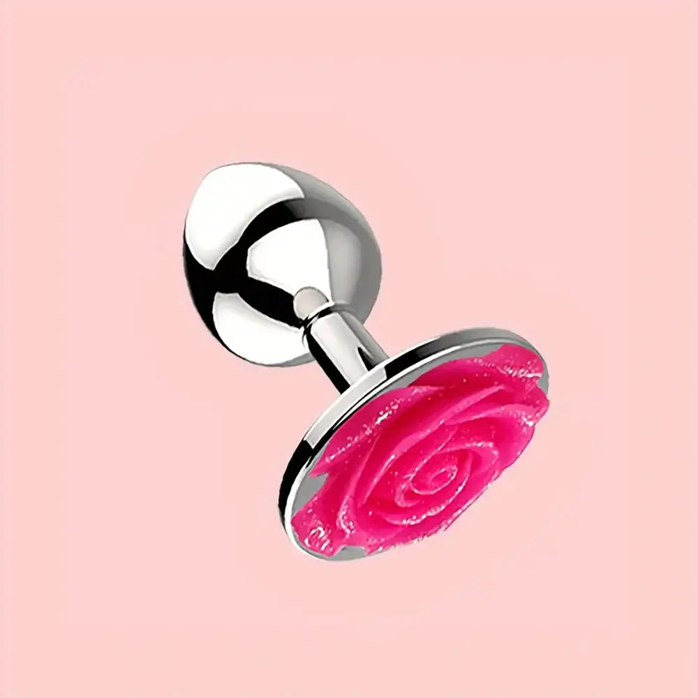 Metal Rose Anal Plug Sex Toy For Men Women Sex Orgasm Love