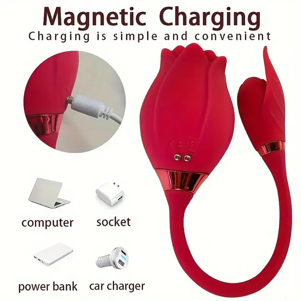 Rose Sucking Multi-frequency Vibration Teasing Massager Adult Toy