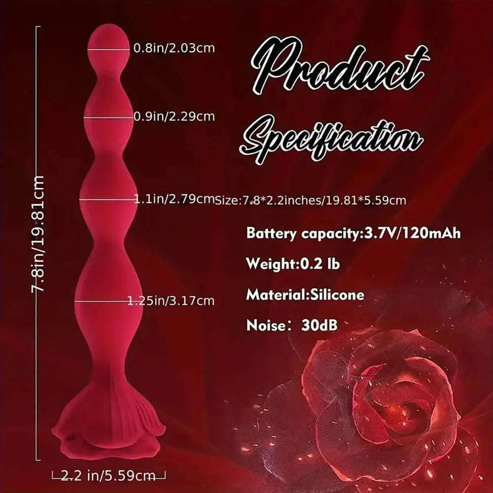 Rose Vibrating Butt Plug Men Gay Female Male Clitoris Stimulator