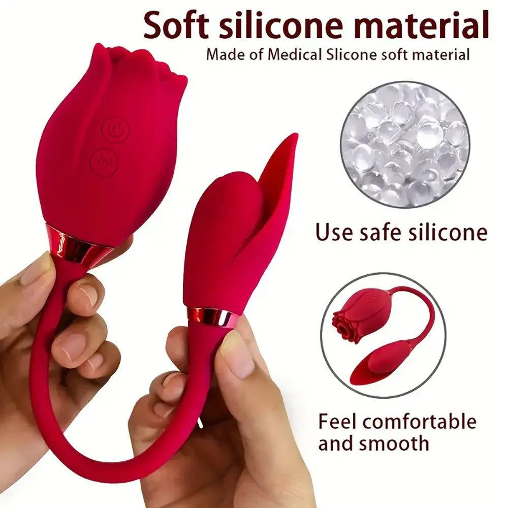 Rose Sucking Multi-frequency Vibration Teasing Massager Adult Toy