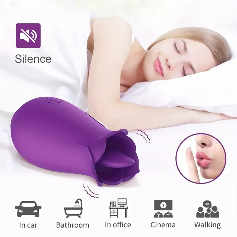 Tongue Licking Point Tide Pen Vibrating Massage Flirting Rose Toy