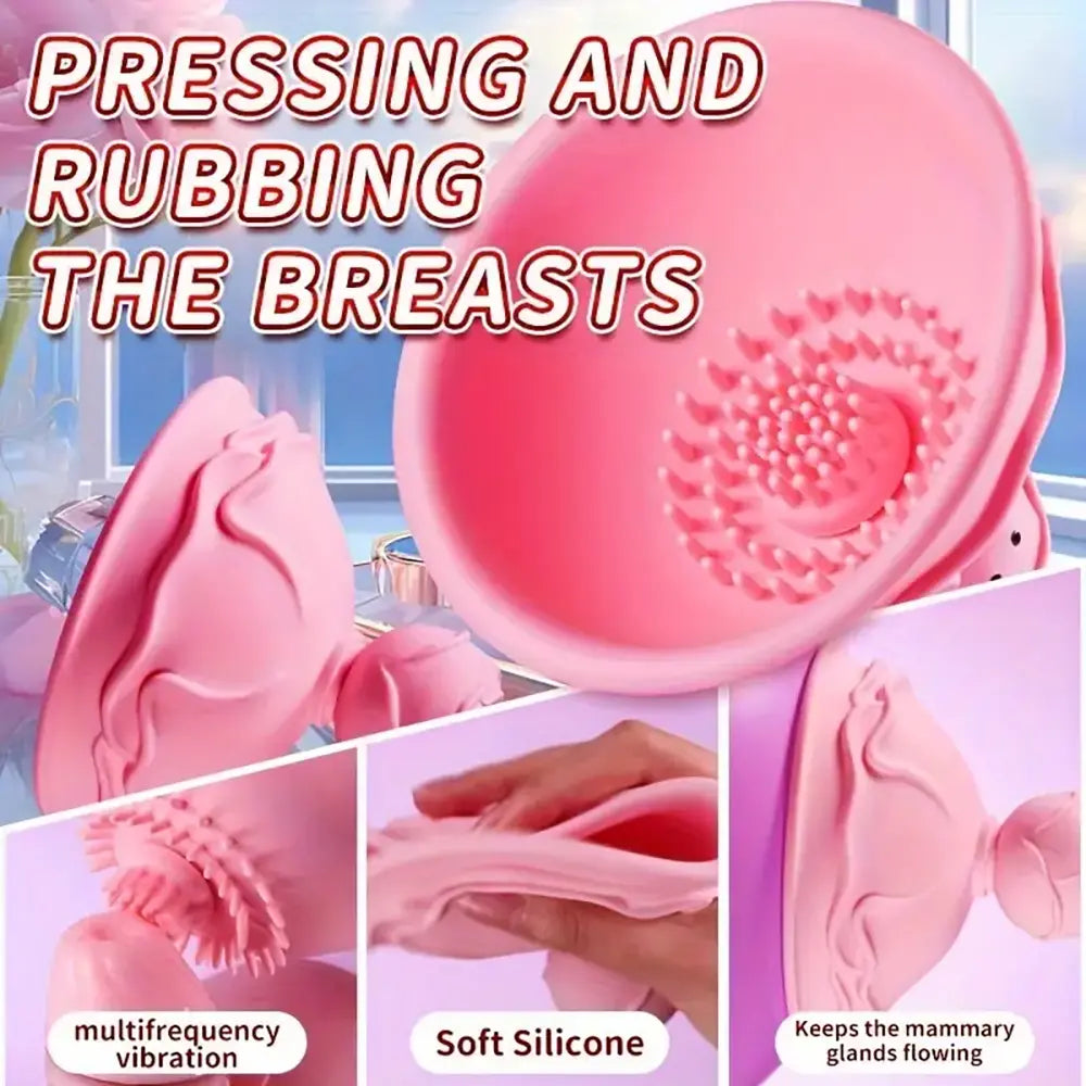 Rose Breast Massager Vibrator Rechargeable Female Clit Sex Toy
