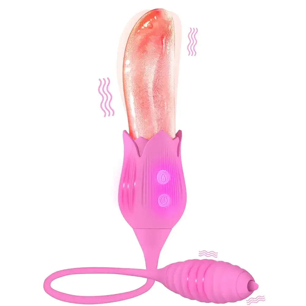 3In1 Women Rose Toy Clitoral Vibrator Tongue Licking Nipple Licker 3In1 Women Rose Toy Clitoral Vibrator Tongue Licking Nipple Licker