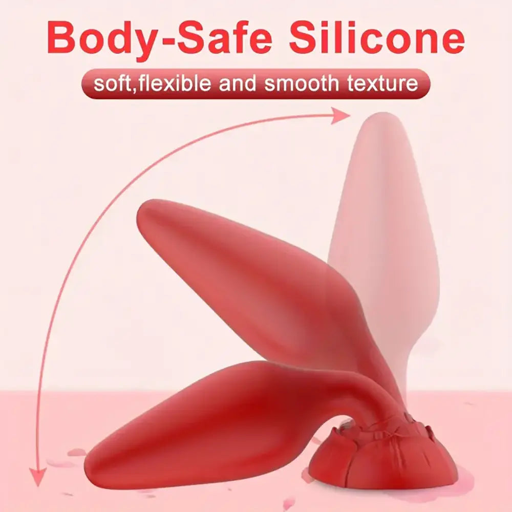 Silicone Rose Anal Plug Sex Toy For Men Women Vaginal Pleasure