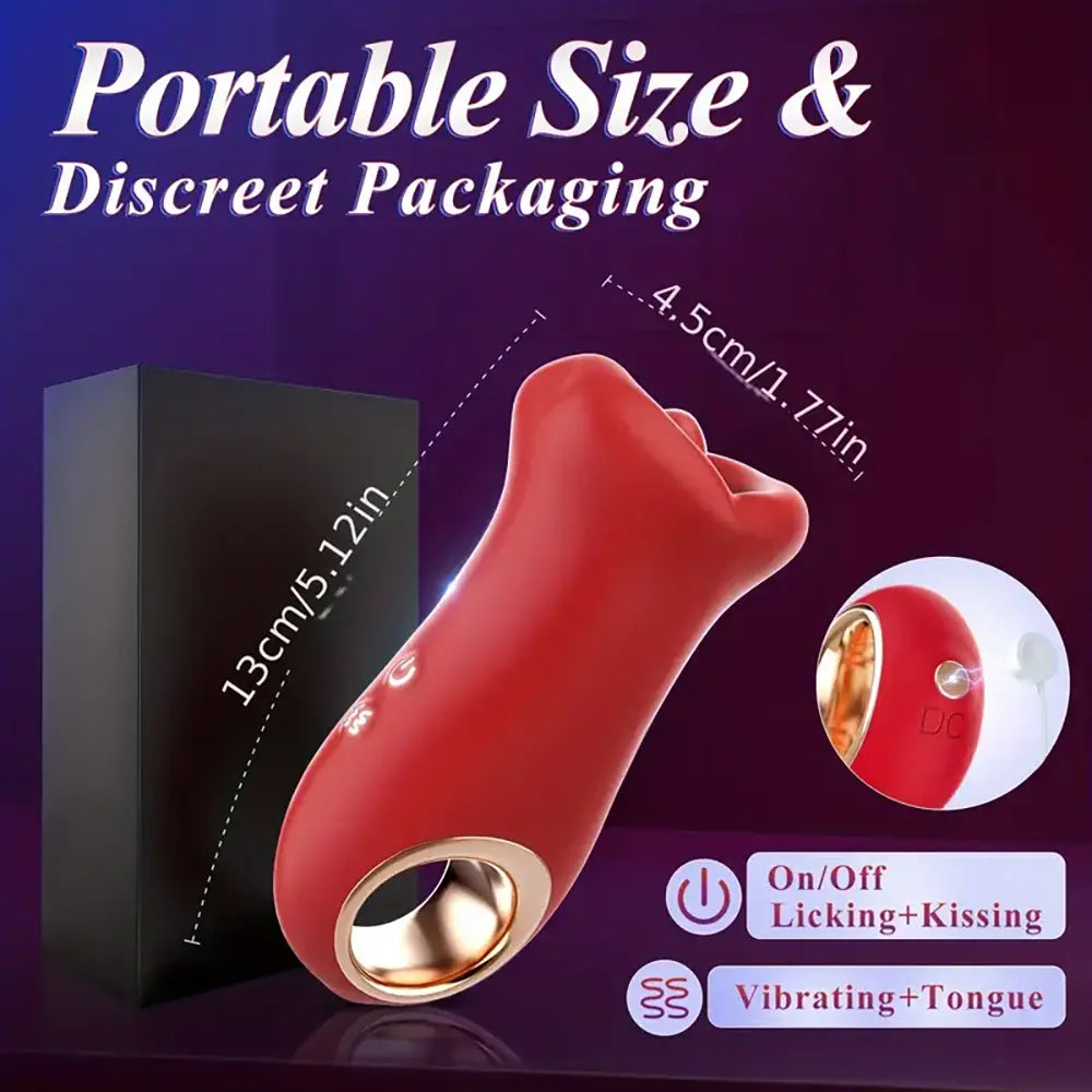Tongue Licking Vibrator Rose Massager Sex Toy Nipple Clit Vibrator