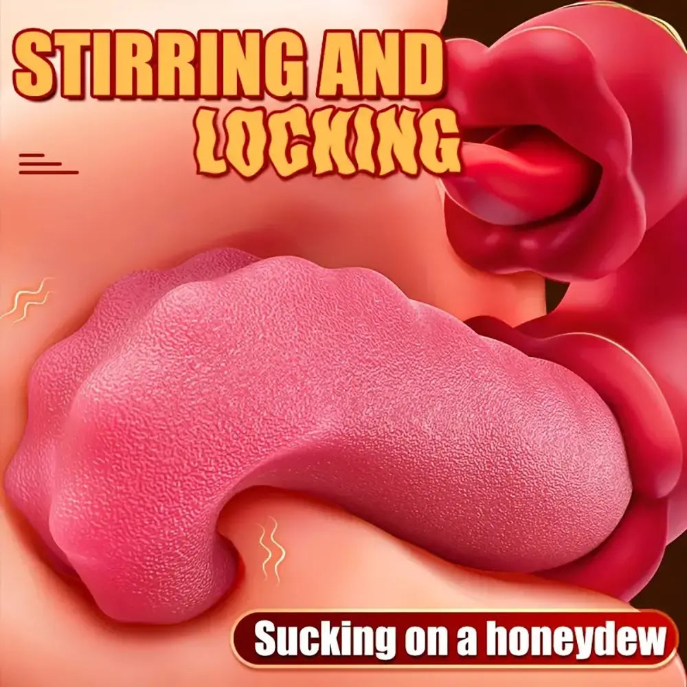 Double Tongue Licking Swing Female Clitoral Rose Vibrator Love Sex Toy