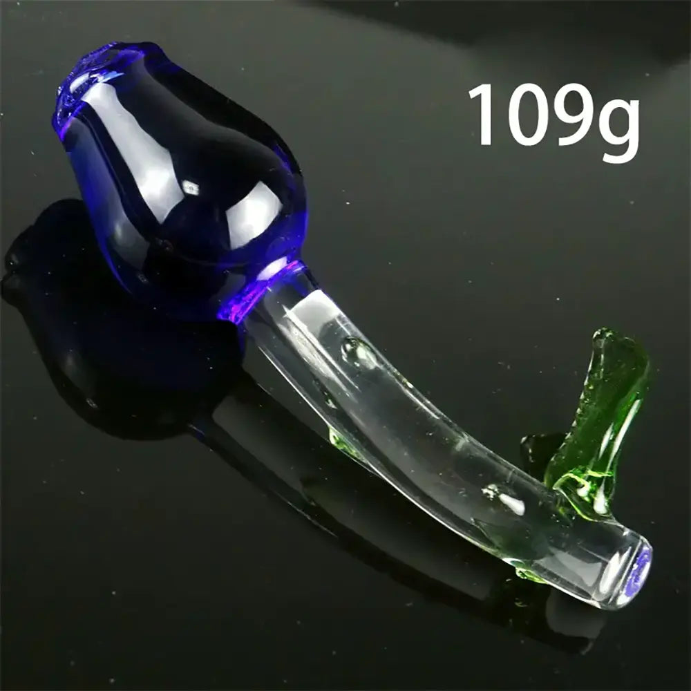 Handheld Glass Clear Rosebud Anal Plug Rose Adult Sex Toy For Clit