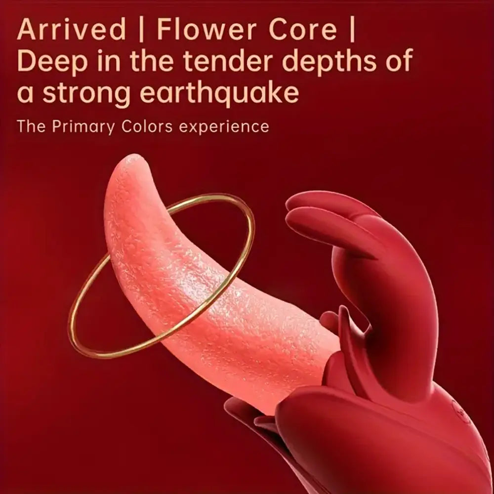 Rose Clitoral Stimulator Rabbit Tongue Licking Vibration Adult Toy