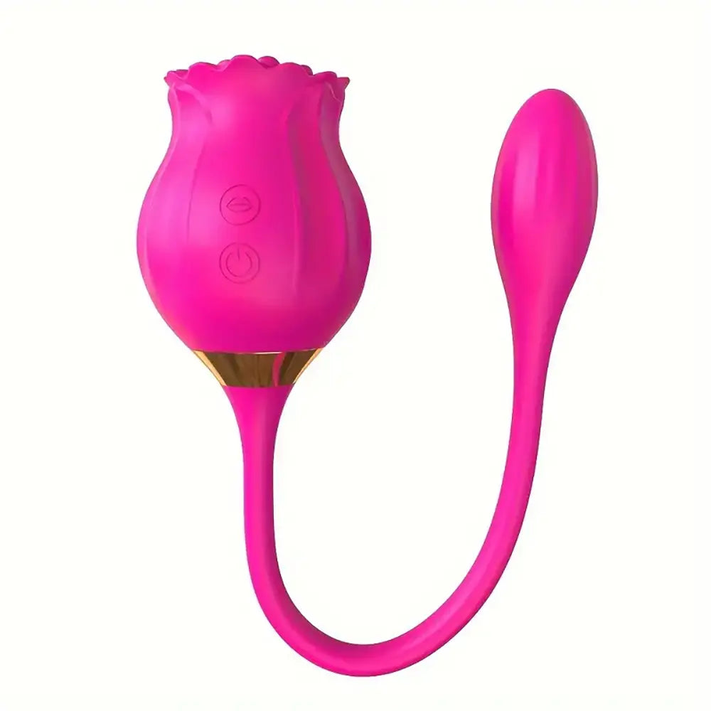 3in1 Clitoral Stimulator Tongue Licking Thrusting Dildo Rose Sex Toy