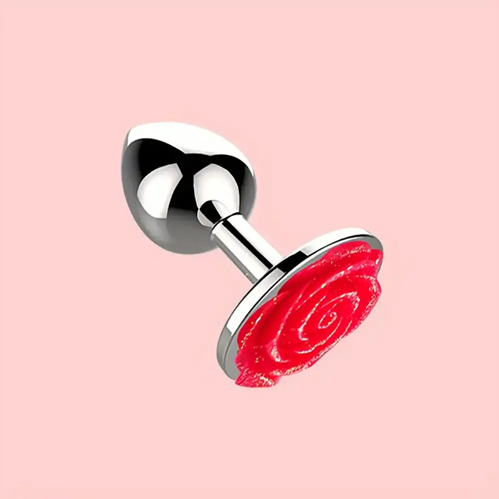 Metal Rose Anal Plug Sex Toy For Men Women Sex Orgasm Love