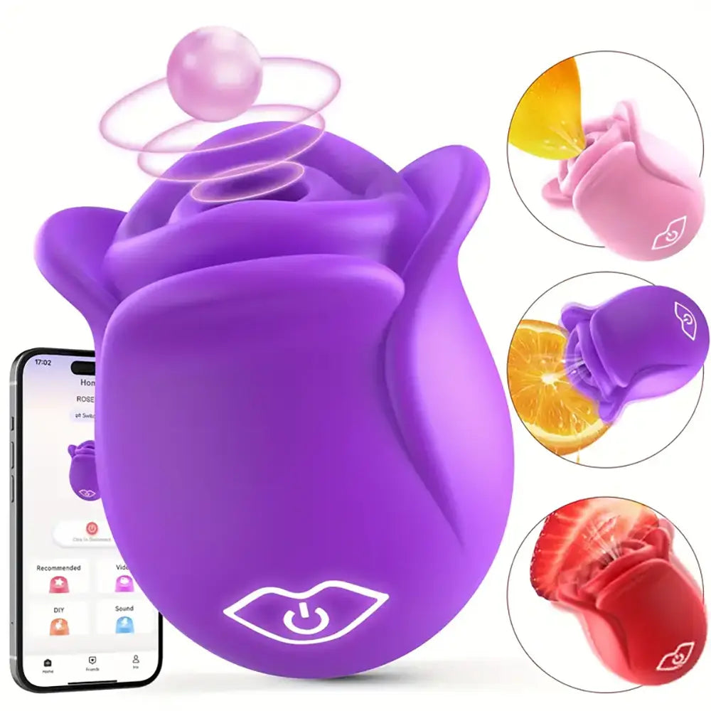 7 Sucking Modes App Controlled Rose Vibrator Female Adult Toy