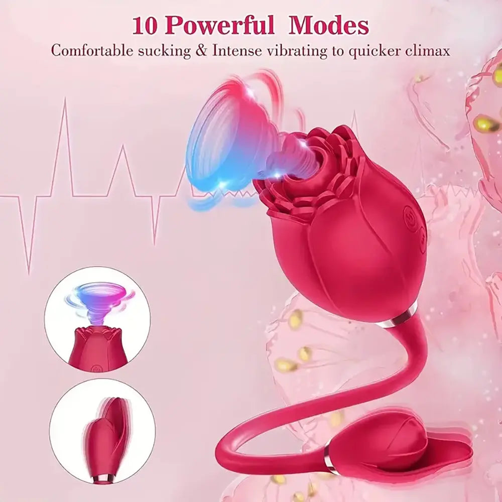 Rose Sucking Multi-frequency Vibration Teasing Massager Adult Toy