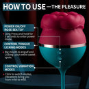 2in1 Tongue Licking Push Telescopic Rose Toy Women Clit Vibrator
