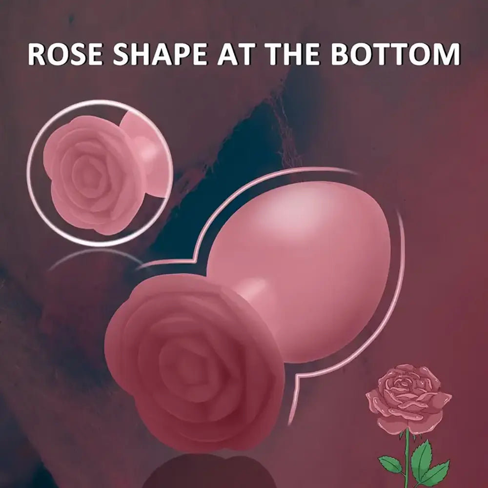 3Pcs Pink Rose Silicone Anal Plugs Rose Sex Toy For Anal Insertation