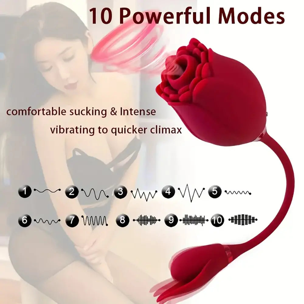 Rose Sucking Multi-frequency Vibration Teasing Massager Adult Toy