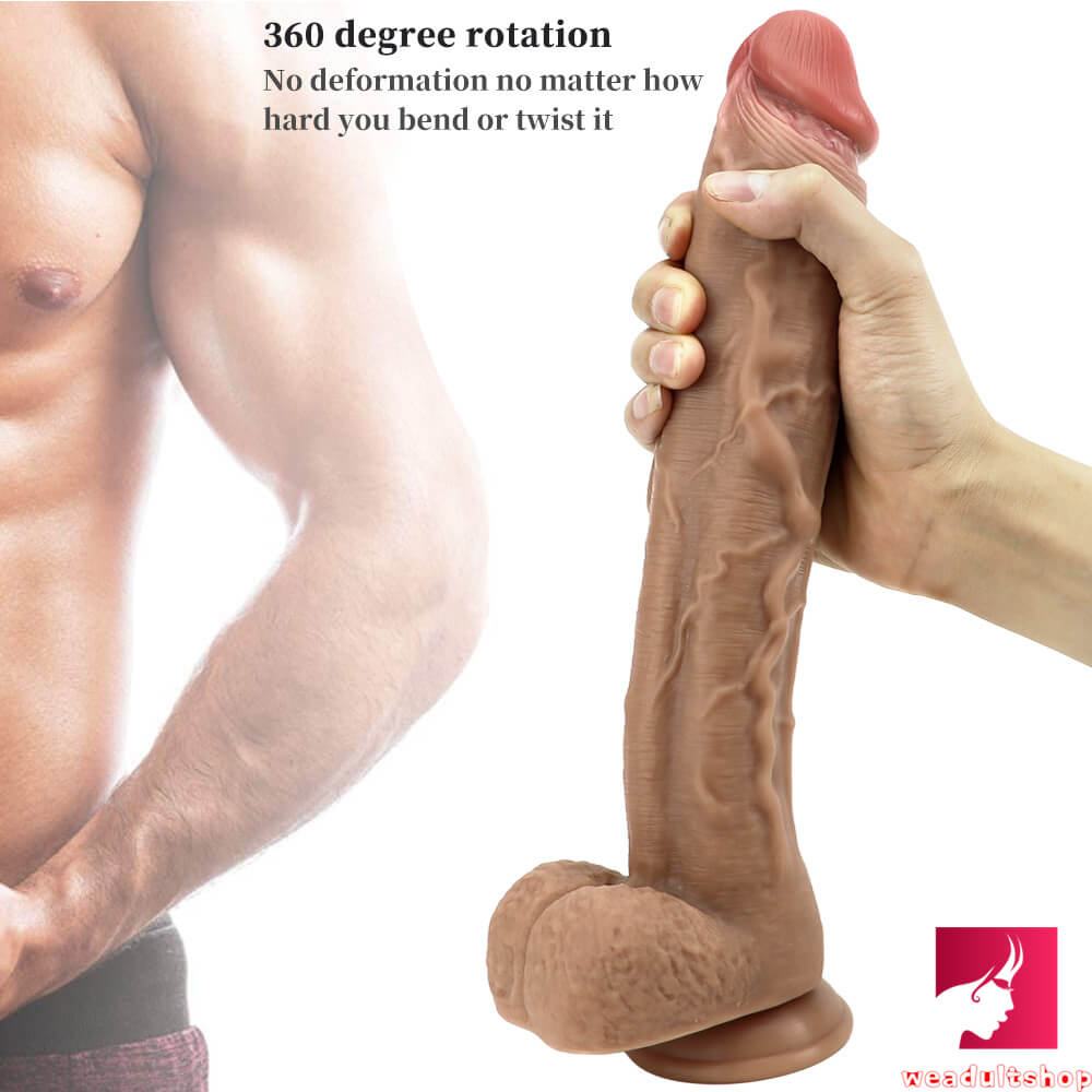 12.6in Soft Silicone Big Realistic Double Layer Dildo For Adults Sex