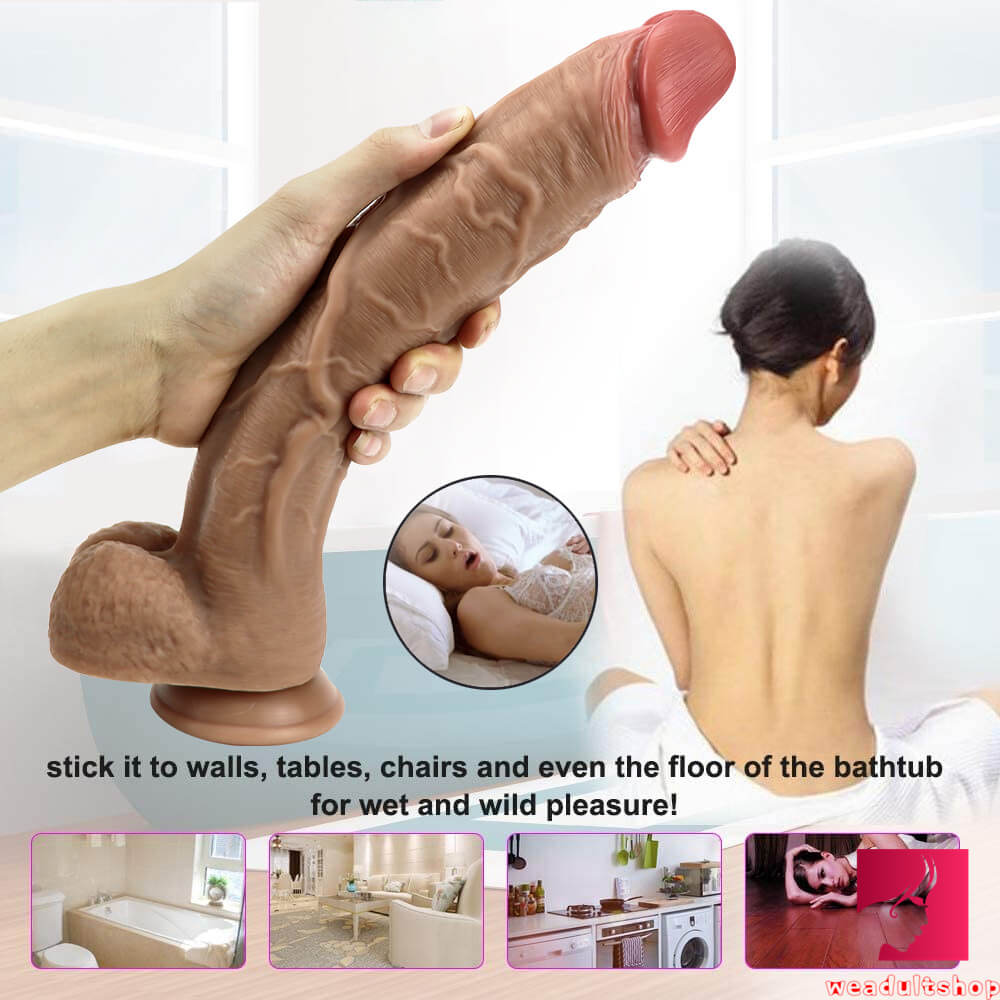 12.6in Soft Silicone Big Realistic Double Layer Dildo For Adults Sex