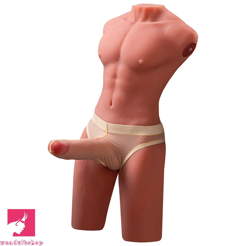 6.69in Life Size Male Torso With Thrusting Vibrating Function Dildo Sensory Toy