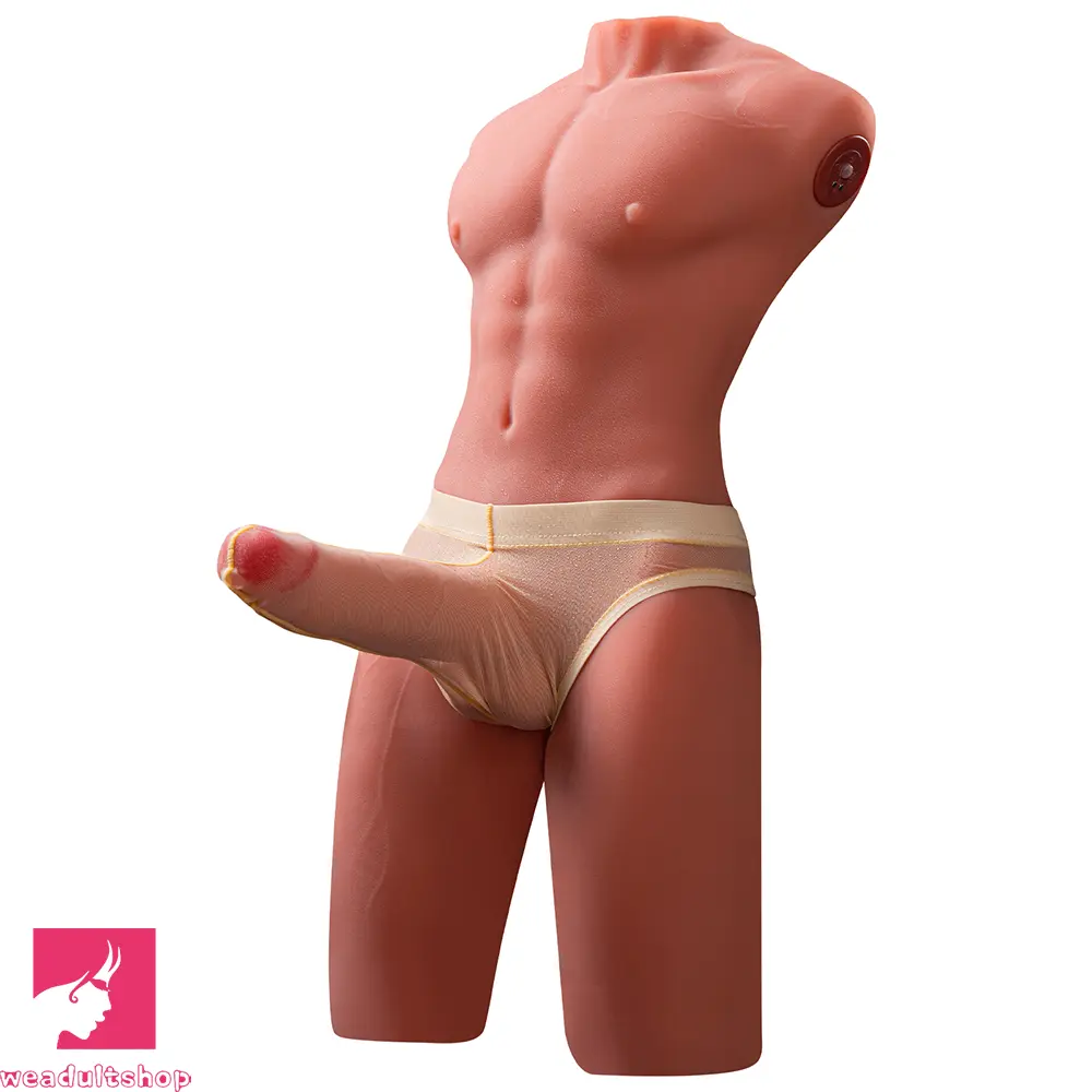 6.69in Life Size Male Torso With Thrusting Vibrating Function Dildo Sensory Toy