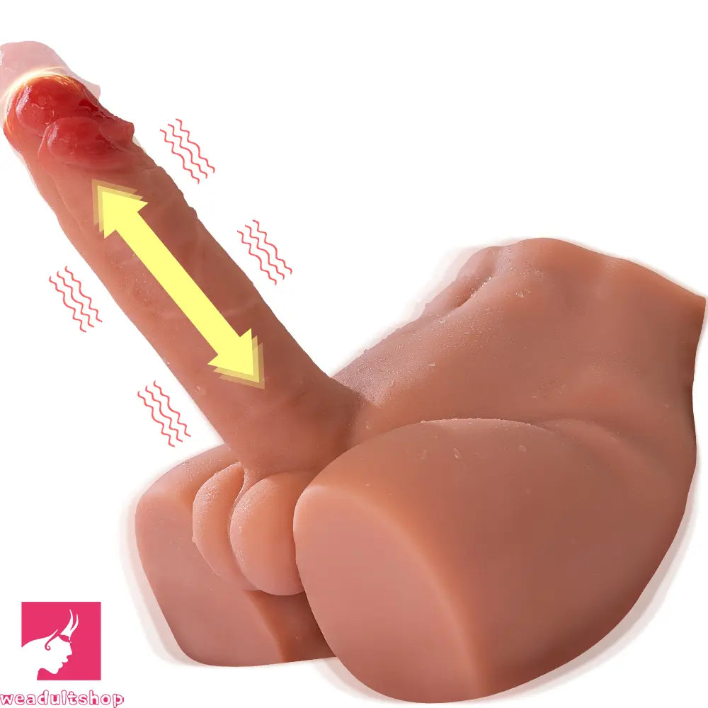 6.88in Realistic Grain Fascial Veins Vibrating Thrusting Portable Sex Torso Dildo