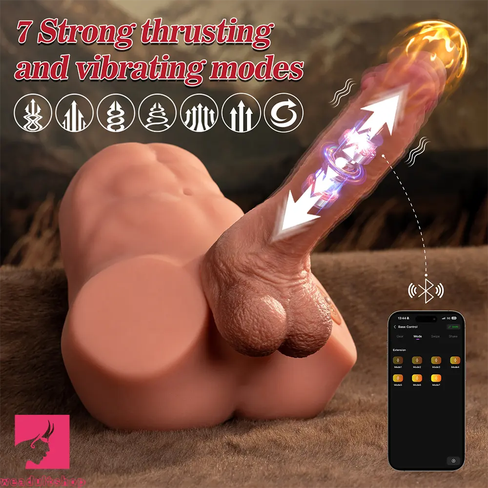 8.46in AI Video Recognition APP Remote Male Torso Dildo With Skin Texture