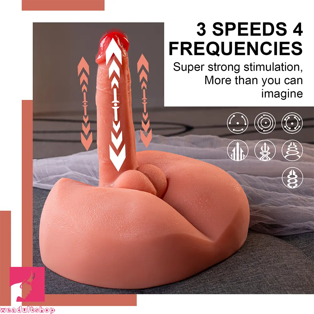7.87in Soft Skin-Friendly Lifelike Skin Thrusting Vibrating Male Dildo Torso