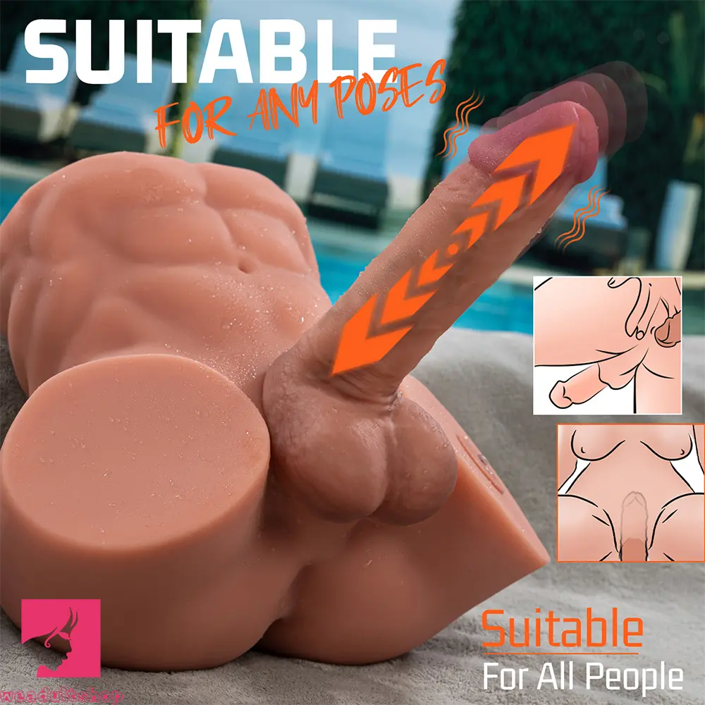 9.45in Exclusive Smart App AI Soft Handheld Thrusting Vibrating Torso Dildo
