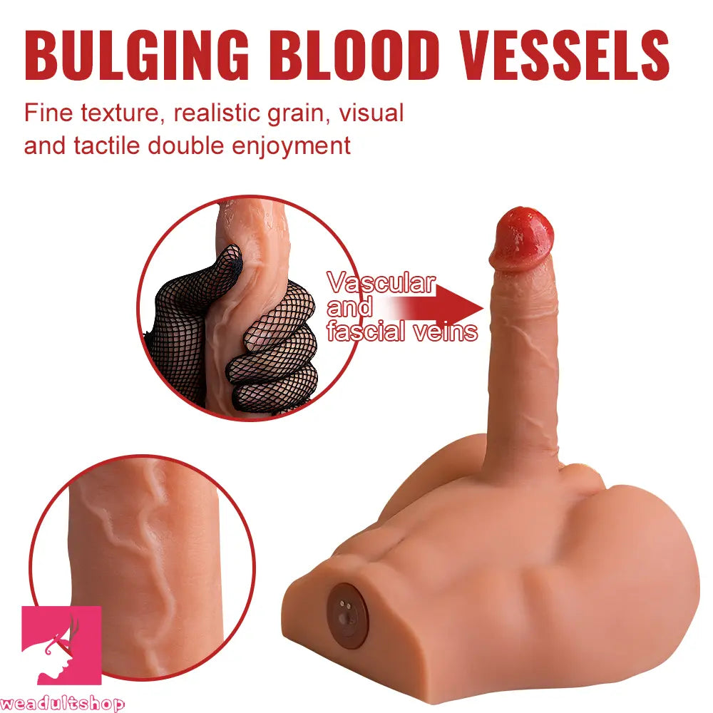 6.88in Realistic Grain Fascial Veins Vibrating Thrusting Portable Sex Torso Dildo